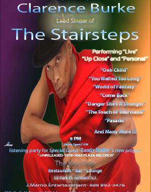Press Release: Clarence Burke Jr (five Stairsteps Lead) Returns @ Key Club In Newark, Nj (march 12, 2010 At 8 Pm)
